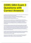 CEBS GBA Exam 3 Questions with Correct Answers