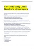 CIPT 2020 Study Guide Questions with Answers