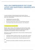 HESI LPN COMPREHENSIVE EXIT EXAM LATEST 2024 QUESTIONS & ANSWERS WITH RATIONALE