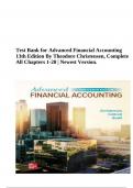 Test Bank for Advanced Financial Accounting 13th Edition By Theodore Christensen, Complete All Chapters 1-20 | Newest Version.