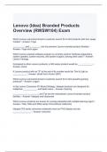 Lenovo (Idea) Branded Products Overview (RWSW104) Exam Questions and Answers
