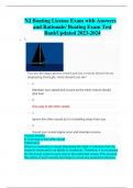 NJ Boating License Exam with Answers and Rationale&sol; Boating Exam Test  Bank Updated 2023-2024