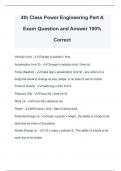 4th Class Power Engineering Part A Exam Question and Answer 100% Correct