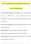CCTC CERTIFICATION REVIEW Questions with 100&percnt; Correct Answers &vert; Verified &vert; Latest Update &vert;100&percnt; Solved