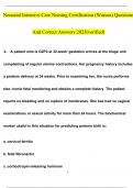 Neonatal Intensive Care Nursing Certification &lpar;Watson&rpar; Questions And Answers 2023