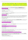ATI RN MATERNAL NEWBORN ONLINE PRACTICE EXAM 2019 A&semi;ATI RN  MATERNAL NEWBORN ONLINE PRACTICE EXAM 2019 B WITH ANSWERS