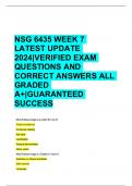 NSG 6435 WEEK 7 LATEST UPDATE 2024|VERIFIED EXAM QUESTIONS AND CORRECT ANSWERS ALL GRADED A+|GUARANTEED SUCCESS