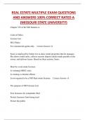 REAL ESTATE MULTIPLE EXAM QUESTIONS  AND ANSWERS 100% CORRECT RATED A (MISSOURI STATE UNIVERSITY)