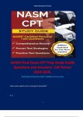 NASM Final Exam CPT Prep Study Guide Questions and Answers/ 120 Terms/ 2024-2025.