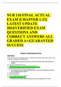 NUR 110 FINAL ACTUAL EXAM [CHAPTER 1-23] LATEST UPDATE 2024|VERIFIED EXAM QUESTIONS AND CORRECT ANSWERS ALL GRADED A+|GUARANTED SUCCESS