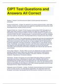 CIPT Test Questions and Answers All Correct