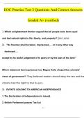 EOC Practice Test 3 Questions And Answers Graded A&plus; 2023