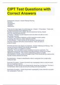 CIPT Test Questions with Correct Answers