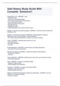 UTAH NOTARY Exam Bundle Questions and Answers &lpar;SCORED A&plus;&rpar;