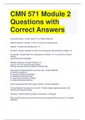 CMN 571 Module 2 Questions with Correct Answers