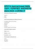 BEST ANSWERS OPOTA Instructional Skills 100&percnt; VERIFIED ANSWERS  2024&sol;2025 CORRECT