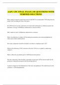 AAPC CPC FINAL EXAM &vert; 101 QUESTIONS WITH VERIFIED SOLUTIONS