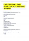 CMN 571 Unit 3 Exam Questions with All Correct Answers