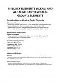 s-Block Elements (Alkali and Alkaline Earth metals) Group-2 Elements Full Notes