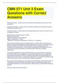 CMN 571 Unit 3 Exam Questions with Correct Answers