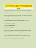C785 Biochemistry preassessment questions and answers already graded A&plus;&vert; Updated & Verified &vert; 2024