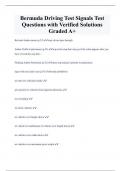 Bermuda Driving Test Signals Test  Questions with Verified Solutions  Graded A+