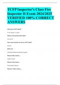 TCFP Inspector's Class Fire  Inspector II Exam 2024/2025  VERIFIED 100% CORRECT  ANSWERS ALREADY PASSED