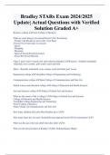 Bradley STARs Exam 2024&sol;2025  Update&vert; Actual Questions with Verified  Solution Graded A&plus;
