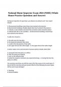 National Home Inspector Exam 2024 (NHIE) Whole House Practice Questions and Answers.
