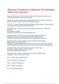 Pharmacy Technician Certification Test Questions with correct Answers&period;