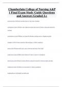 Chamberlain College of Nursing A&P  1 Final Exam Study Guide Questions  and Answers Graded A&plus;