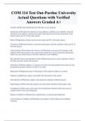 COM 114 Test Out-Purdue University Actual Questions with Verified  Answers Graded A&plus;
