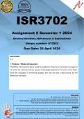 ISR3702 Assignment 2 (COMPLETE ANSWERS) Semester 1 2024 (675553) - DUE 24 April 2024