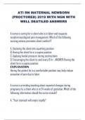 ATI RN MATERNAL NEWBORN  &lpar;PROCTORED&rpar; 2019 WITH NGN WITH  WELL DEATILED ANSWERS