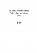 Sex Complete Summary - 3.5 Eating, Sex and Sleep