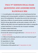TNCC 9TH EDITION FINAL EXAM QUESTIONS AND ANSWERS WITH RATIONALE 2024