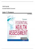 Test Bank For Essential Health Assessment Second Edition by Janice Thompson, ISBN 978-1719642323, Chapter 1-24