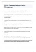 M-100 Community Association Management exam 2024 with 100&percnt; complete solutions