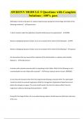 AWHONN MODULE 5 Questions with Complete Solutions &vert; 100&percnt; pass