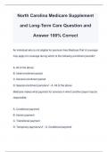 North Carolina Medicare Supplement and Long-Term Care Question and Answer 100% Correct