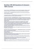 Nutrition NR 228 Questions & Answers 100&percnt; Correct
