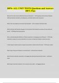 D076- ALL UNIT TESTS Questions and Answers 100&percnt; Pass