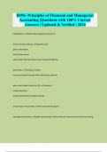 D196- Principles of Financial and Managerial Accounting &vert;Questions with 100&percnt; Correct Answers &vert; Updated & Verified &vert; 2024