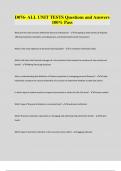 D076- ALL UNIT TESTS Questions and Answers 100&percnt; Pass