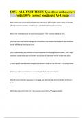 D076- ALL UNIT TESTS &vert;Questions and answers with 100&percnt; correct solutions &vert; A&plus; Grade