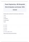 Power Engineering - 4B Ultraquizlet (Part 2) Question and Answer 100% Correct