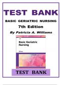 TEST BANK BASIC GERIATRIC NURSING 7th Edition By Patricia A. Williams