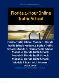 Florida Traffic School: Module 1, Florida Traffic School: Module 2, Florida Traffic School: Module 3, Florida Traffic School: Module 4, Florida Traffic School: Module 5, Florida Traffic School: Module 6, Florida Traffic School: Module 7 Exam with Answers 