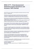 WGU C777 - Post Assessment Selections Exam Questions and Answers 100&percnt; Solved
