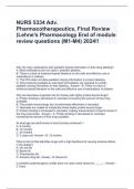 NURS 5334 Adv. Pharmacotherapeutics, Final Review (Lehne's Pharmacology End of module review questions (M1-M4) 2024!!